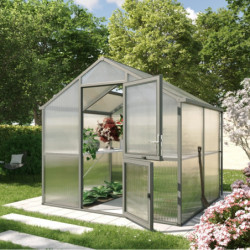 KGT Serre de jardin en polycarbonate Gris 5,06m²