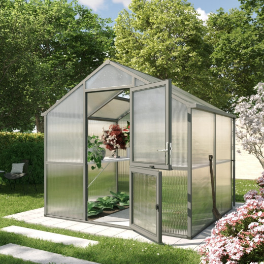 KGT Serre de jardin en polycarbonate Gris 5,06m²