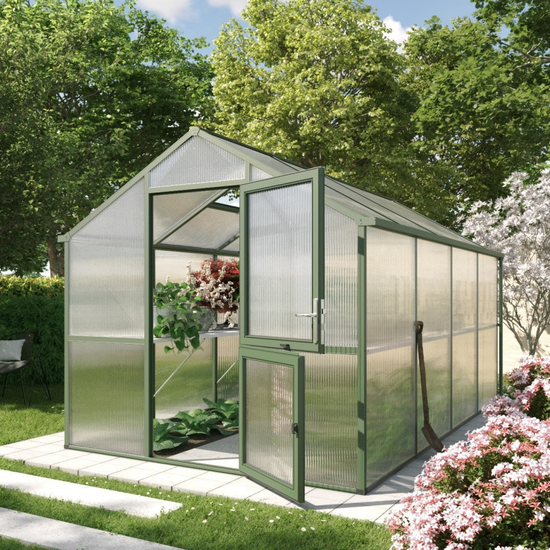 KGT Serre de jardin en polycarbonate Gris 10m²