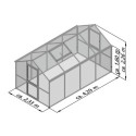 KGT Serre de jardin en polycarbonate Gris 10m²