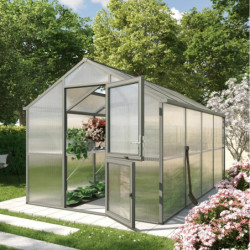 KGT Serre de jardin en polycarbonate Gris 10m²