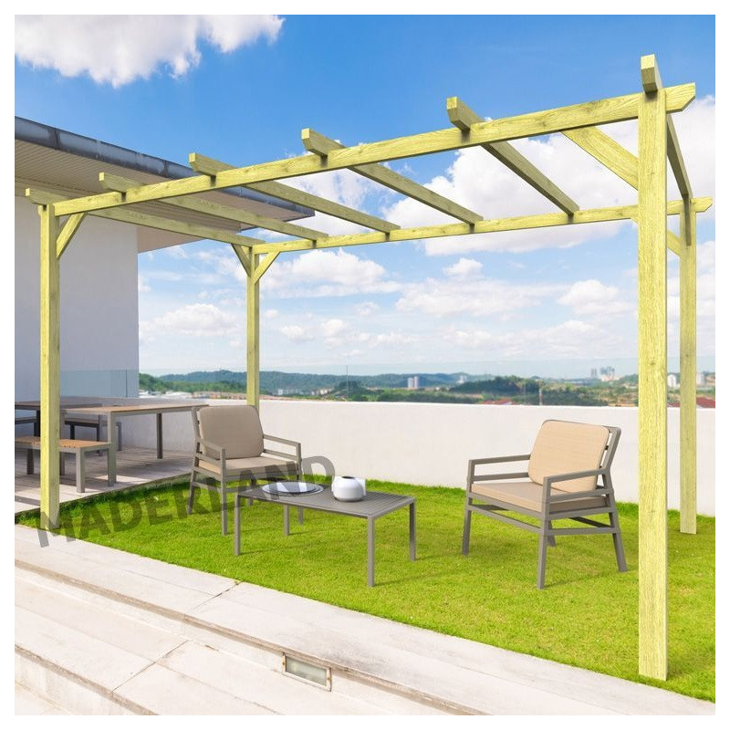 Maderland Tonnelles de jardin Vert Bois massif 9m²