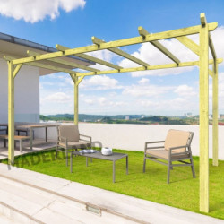 Maderland Tonnelles de jardin Vert Bois massif 17.64m²
