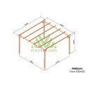Maderland Tonnelles de jardin Vert Bois massif 17.64m²