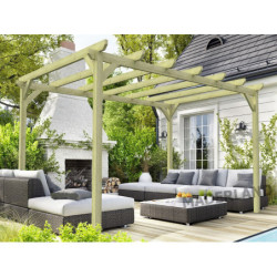 Maderland Tonnelles de jardin Vert Bois massif 25.2m²