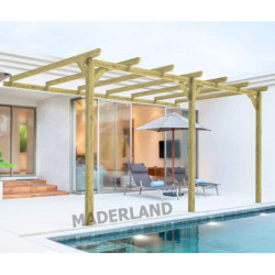 Maderland Tonnelles de jardin Vert Bois massif 21.4m²