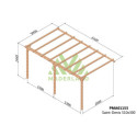 Maderland Tonnelles de jardin Vert Bois massif 15.3m²