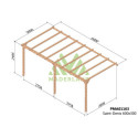 Maderland Tonnelles de jardin Vert Bois massif 18m²
