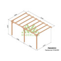 Maderland Tonnelles de jardin Vert Bois massif 15.3m²