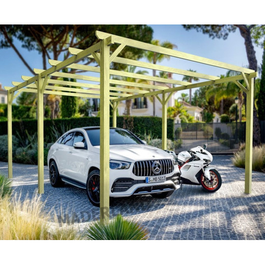 Maderland Carport Vert Bois massif 21.4m²