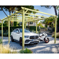 Maderland Carport Vert Bois massif 18m²