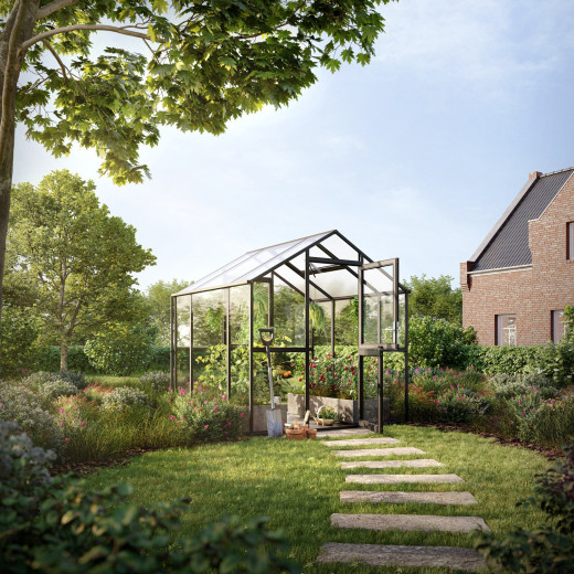 KGT Serre de jardin en verre Gris 5m²
