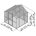 KGT Serre de jardin en verre Gris 5m²