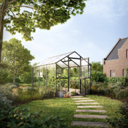 KGT Serre de jardin en verre Gris 7.5m²