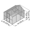 KGT Serre de jardin en verre Gris 7.5m²