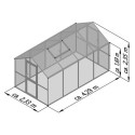 KGT Serre de jardin en verre Gris 10m²