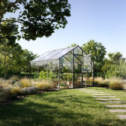 KGT Serre de jardin en verre Gris 9.6m²