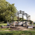 KGT Serre de jardin en verre Gris 9.6m²