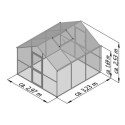 KGT Serre de jardin en verre Gris 9.6m²