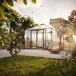KGT Serre de jardin en verre Gris 9m²