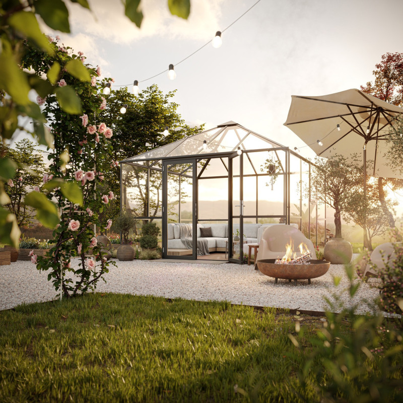 KGT Serre de jardin en verre Gris 12.25m²