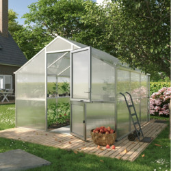 KGT Serre de jardin en polycarbonate Gris 9.6m²