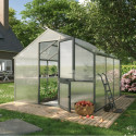 KGT Serre de jardin en polycarbonate Gris 9.6m²
