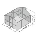 KGT Serre de jardin en polycarbonate Gris 9.6m²