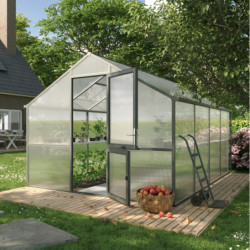 KGT Serre de jardin en polycarbonate Gris 12.74m²
