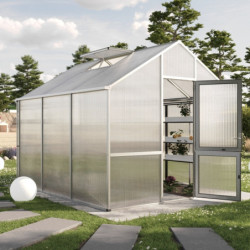 KGT Serre de jardin en polycarbonate Gris 9.6m²