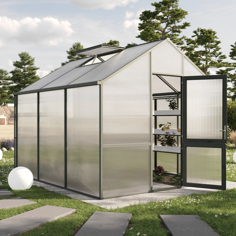 KGT Serre de jardin en polycarbonate Vert 9.6m²
