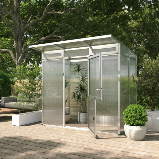KGT Serre de jardin en polycarbonate Gris 3.5m²