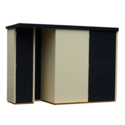 Fabric Style Abris de jardin en composite Noir Aluminium composite 3m²