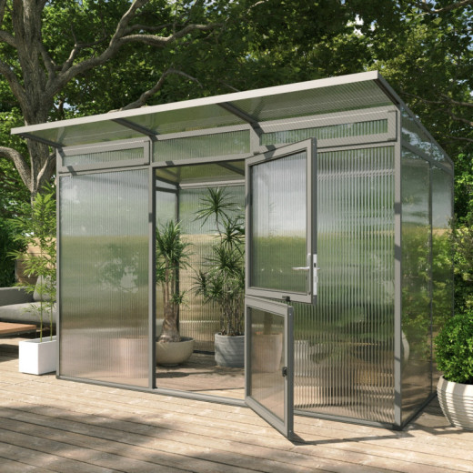 KGT Serre de jardin en polycarbonate Gris 6.00m²