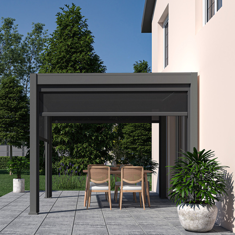 Ombréa Pergolas bioclimatiques Gris Aluminium 9m²