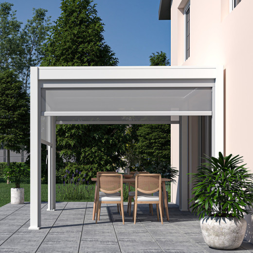 Ombréa Pergolas bioclimatiques Blanc Aluminium 9m²