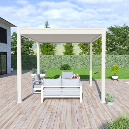 Ombréa Pergolas bioclimatiques Blanc Aluminium 12m²
