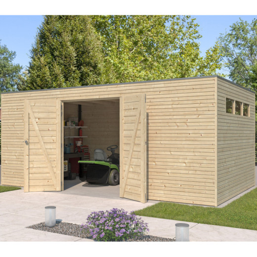 Gardenas Abri de jardin bois 15 à 20 m² Marron Bois massif 15.3m²