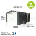 X-Metal Garage métal Gris Acier galvanisé 17.31m²