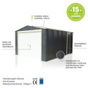 X-Metal Garage métal Gris Acier galvanisé 17.31m²