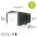 X-Metal Garage métal Gris Acier galvanisé 17.31m²