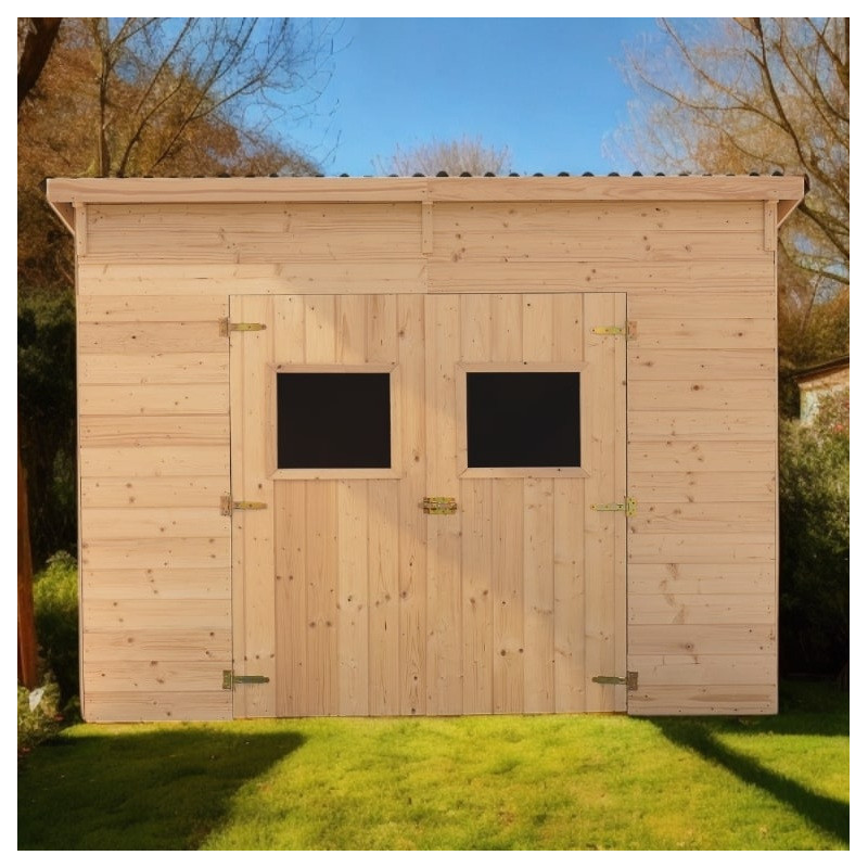Habrita Abris de jardin en bois Marron Bois massif 5.6m²