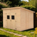 Habrita Abris de jardin en bois Marron Bois massif 5.6m²