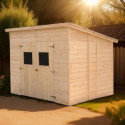 Habrita Abris de jardin en bois Marron Bois massif 5.6m²
