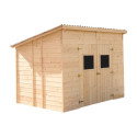 Habrita Abris de jardin en bois Marron Bois massif 5.6m²