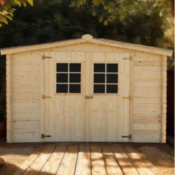 Habrita Abris de jardin en bois Marron Bois massif 9m²