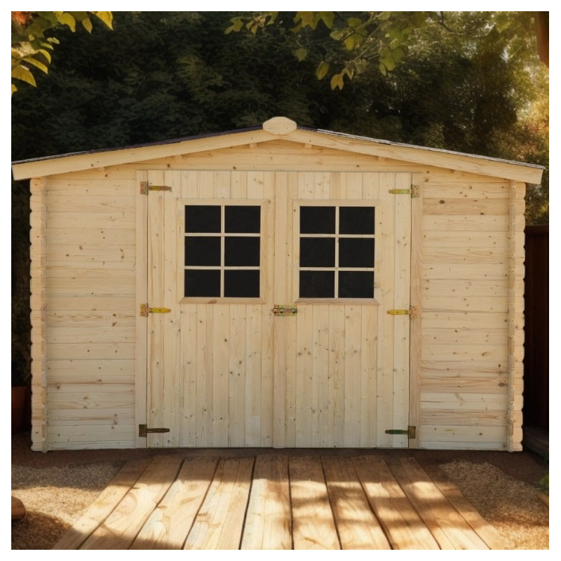 Habrita Abris de jardin en bois Marron Bois massif 9m²