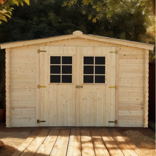Habrita Abris de jardin en bois Marron Bois massif 9m²