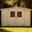 Habrita Abris de jardin en bois Marron Bois massif 9m²