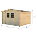 Habrita Abris de jardin en bois Marron Bois massif 9m²